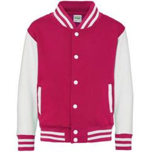 Veste Universitaire JH043 Rouge feu & Manche Blanc