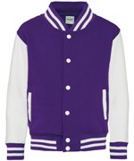 Veste Universitaire JH043 Violet & Manche Blanc