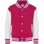 Veste Universitaire JH043 Rouge feu & Manche Blanc