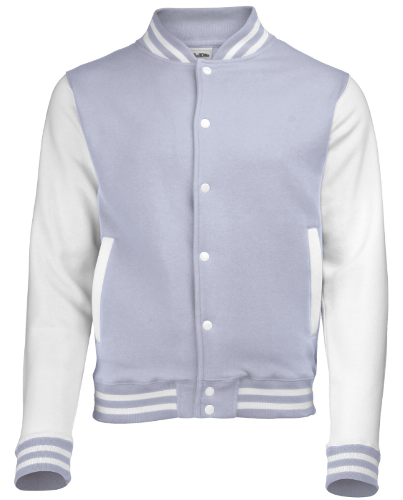 Veste Universitaire JH043 Gris Clair & Manche Blanc